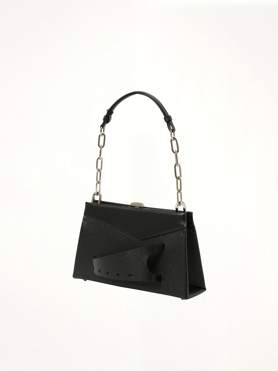Snatched Small Shoulder Clutch Bag in Black
