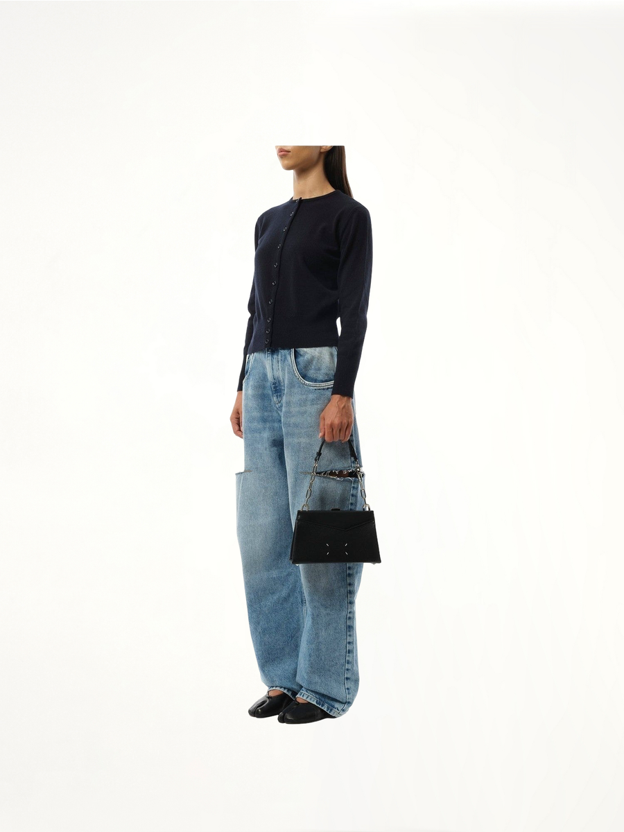 Snatched Small Shoulder Clutch Bag in Black