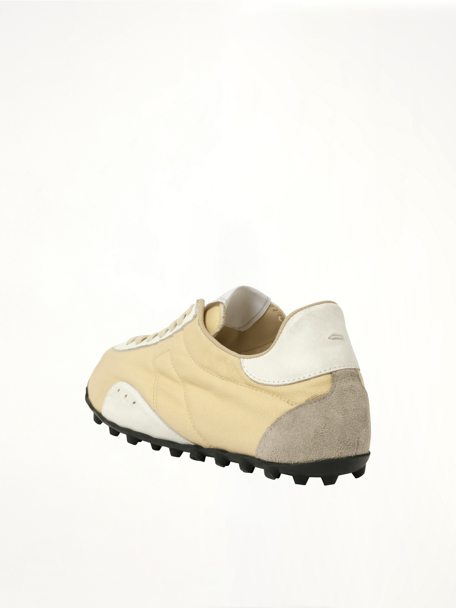 Sprinters Low Top Sneaker in Yellow/White/Antique White Back View | MAISON MARGIELA