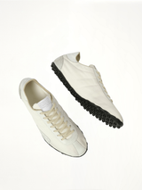 Sprinters Low Top Sneaker in White/Birch Top View | MAISON MARGIELA