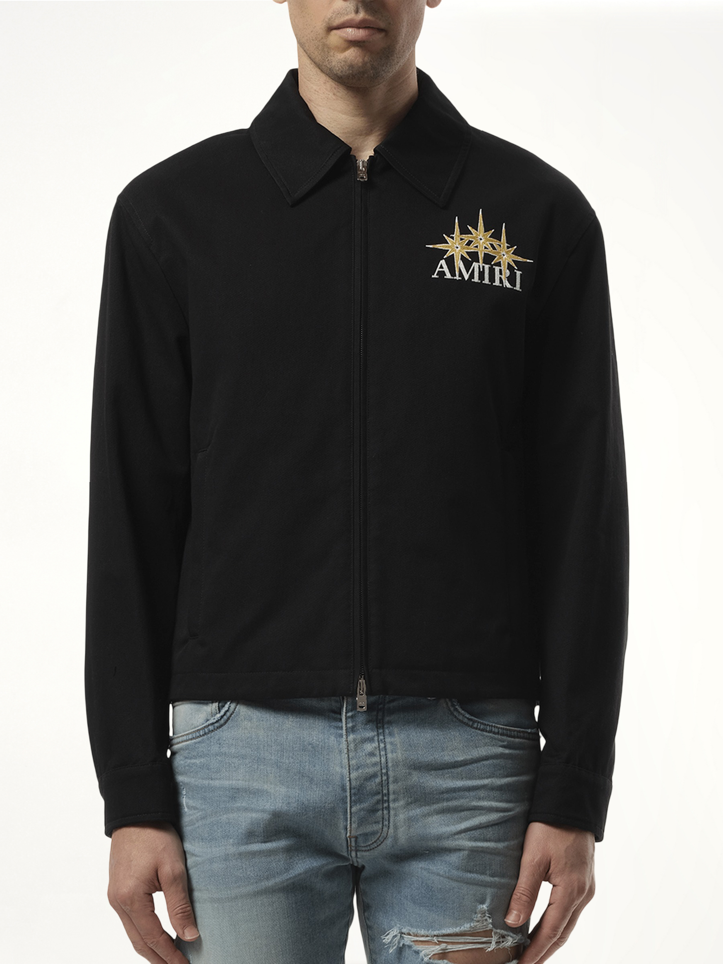 Starburst Zip Blouson in Black