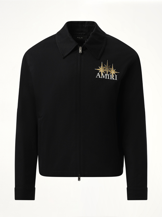 Starburst Zip Blouson in Black