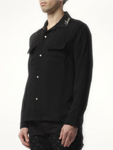 Amiri Round Pocket Dress Shirt in Black