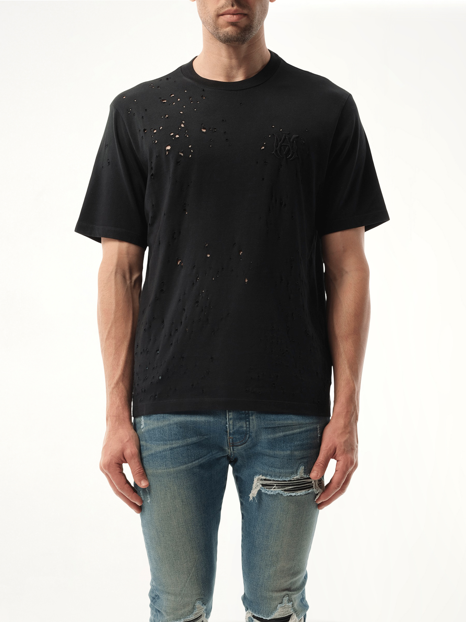 MA Shotgun Embroidered T-Shirt in Black