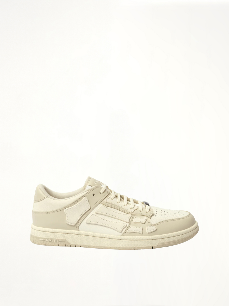 Skeleton Low Top Sneaker in Alabaster Side View | AMIRI