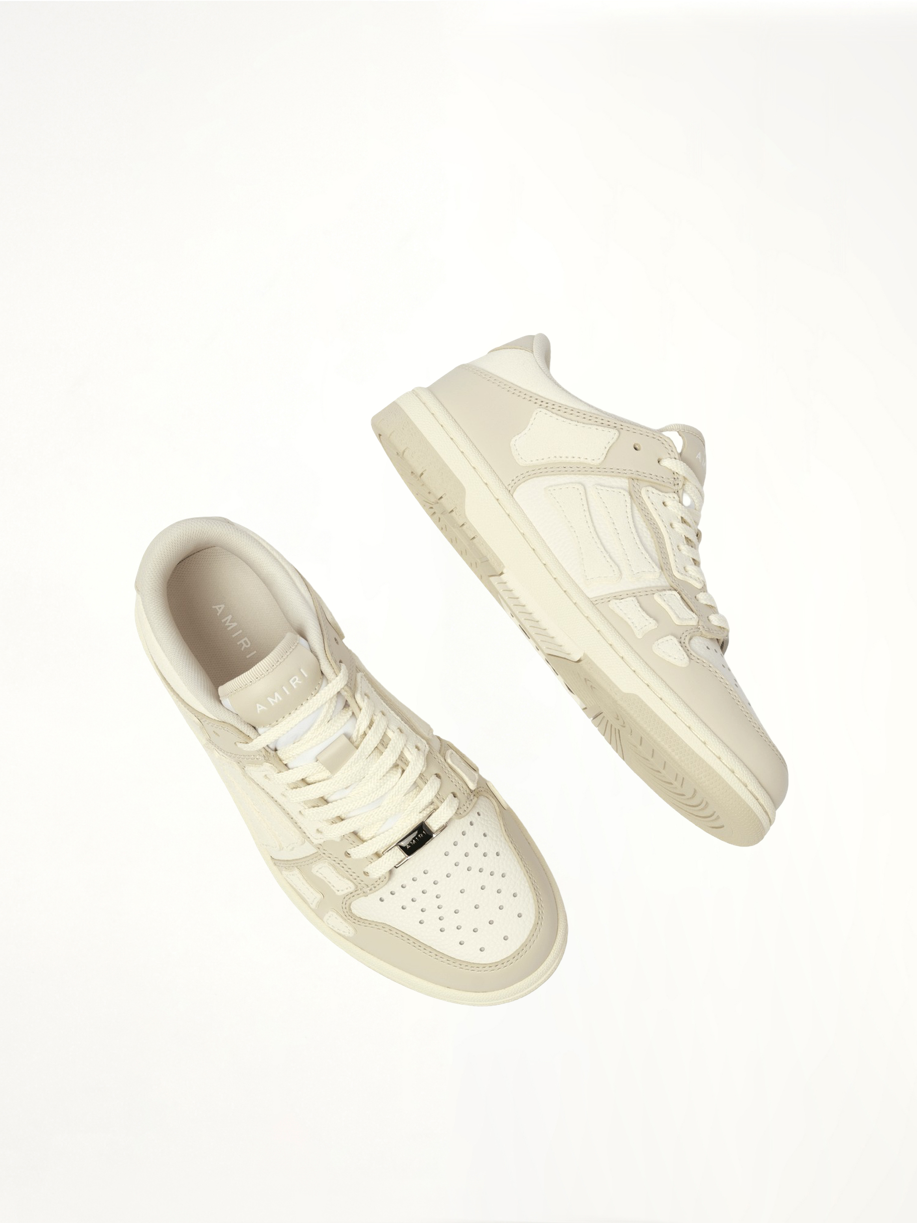 Skeleton Top Low Sneaker in Alabaster Top View | AMIRI