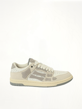 Crystal Suede Skeleton Top Low Sneaker in Birch Side View | AMIRI