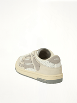 Crystal Suede Skeleton Top Low Sneaker in Birch Back View | AMIRI