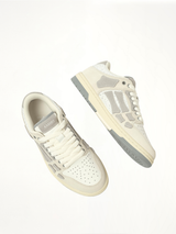 Crystal Suede Skeleton Top Low Sneaker in Birch Top View | AMIRI