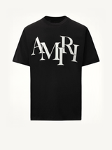 Amiri Staggered Logo T-Shirt in Black