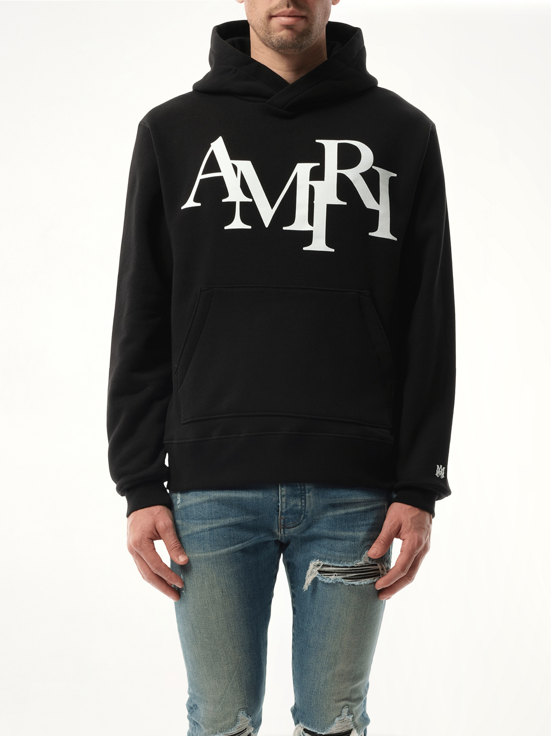 Amiri Staggered Hoodie in Black