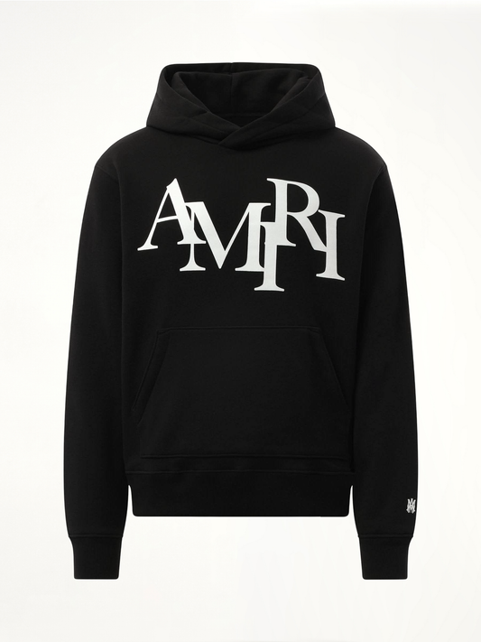 Amiri Staggered Hoodie in Black