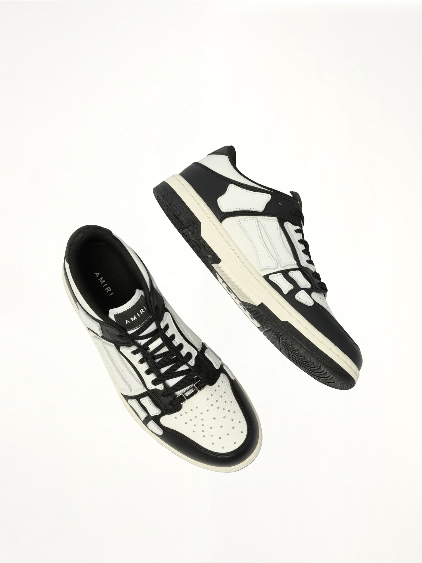 Skeleton Top Low Sneaker in Black/White