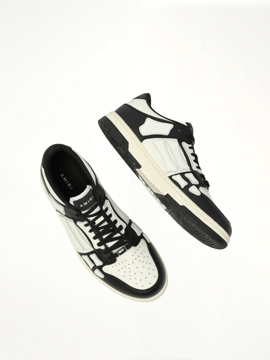 Skeleton Top Low Sneaker in Black/White