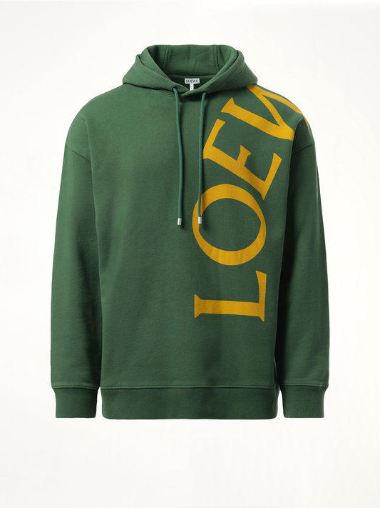 Big Logo Relaxed Hoodie in Dark Green