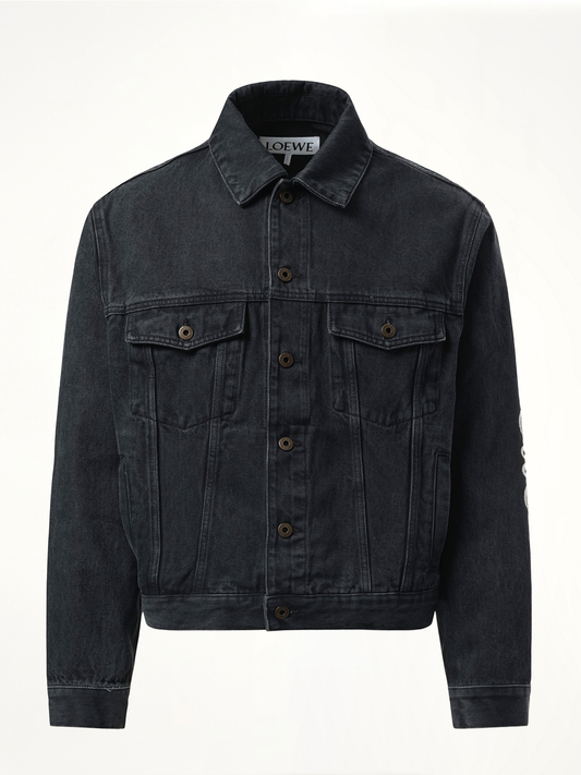 Anagram Denim Jacket in Black