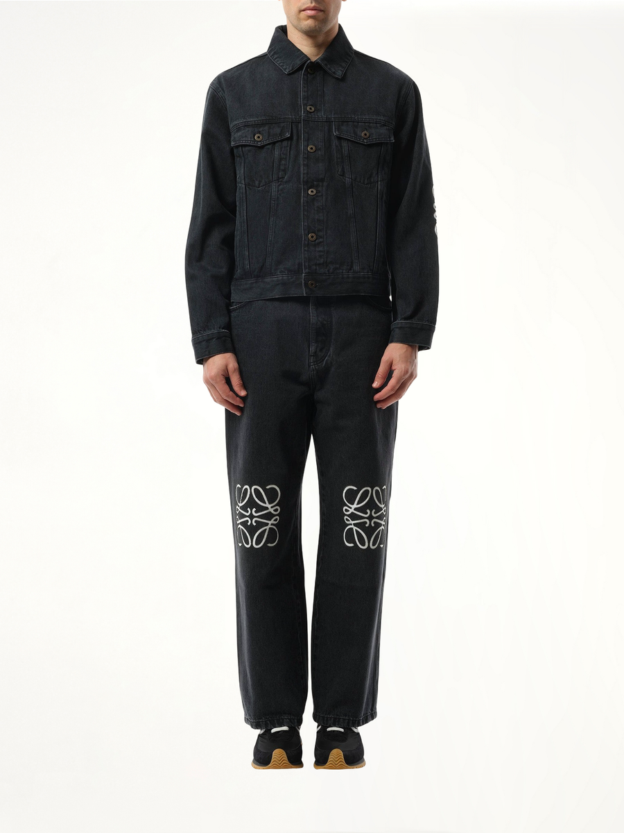 Anagram Denim Jacket in Black