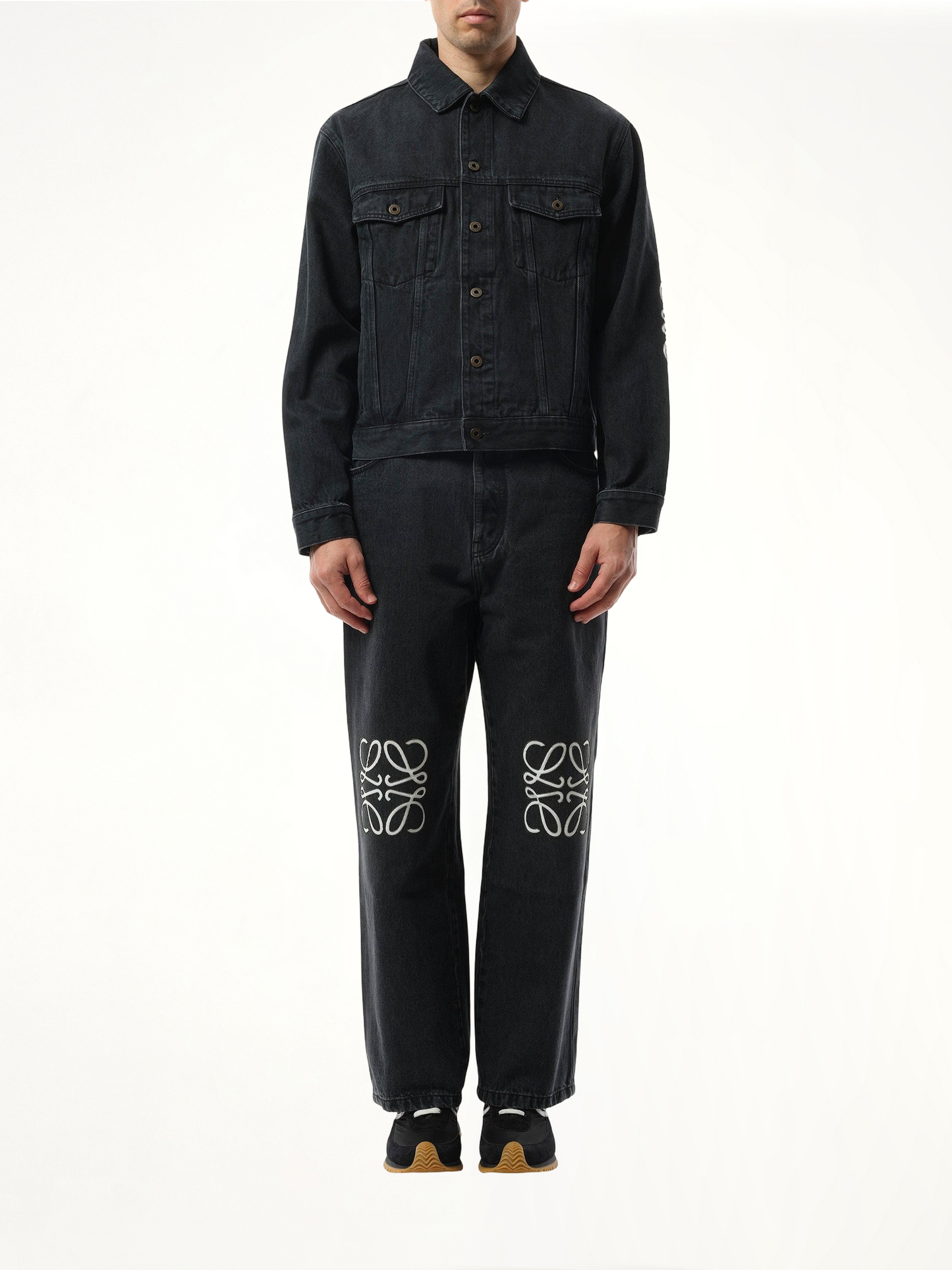 Anagram Denim Jacket in Black