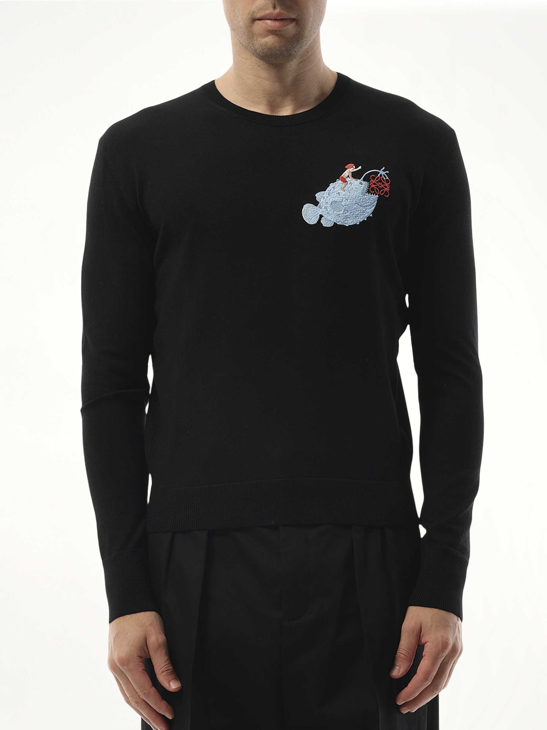 Suna Fujita Anglerfish Sweater in Black