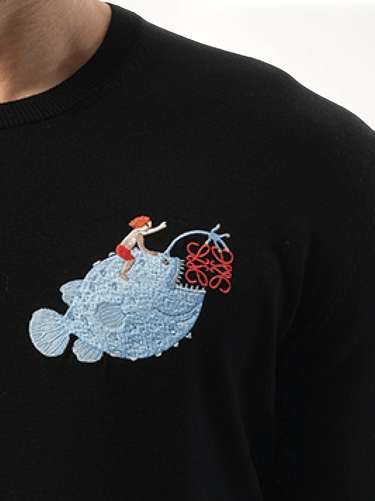 Suna Fujita Anglerfish Sweater in Black