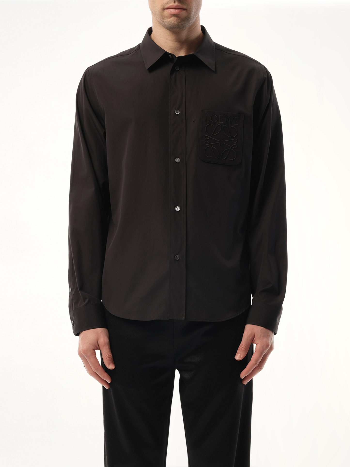 Anagram Embossed Shirt in Black