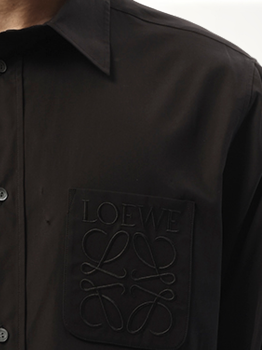 Anagram Embossed Shirt in Black