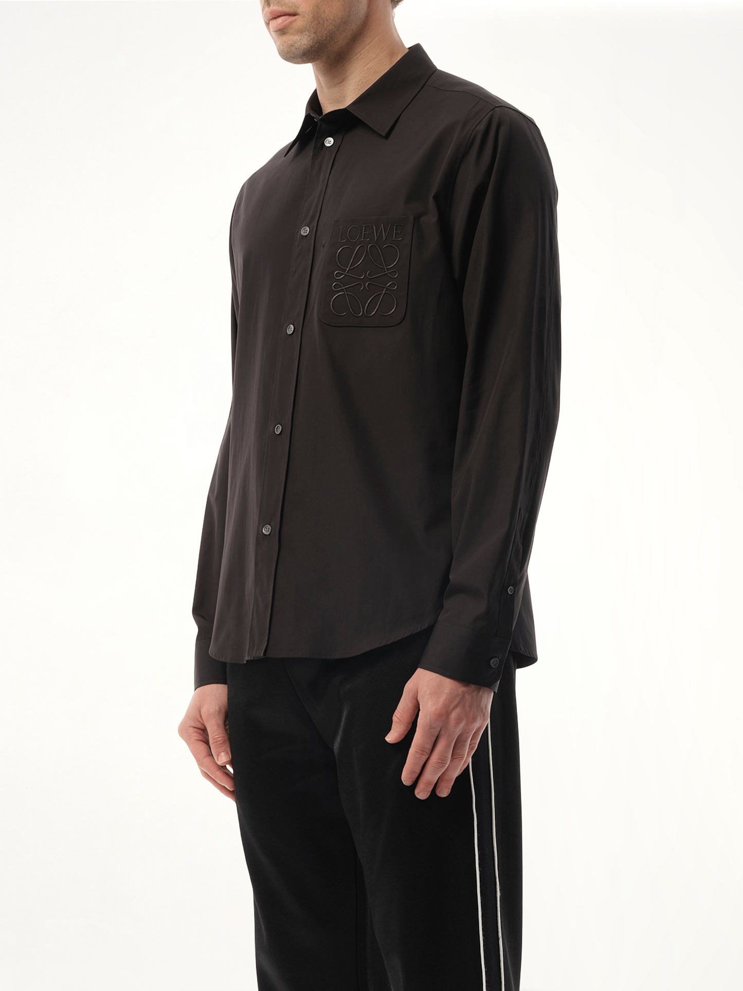 Anagram Embossed Shirt in Black