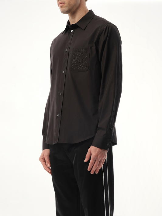 Anagram Embossed Shirt in Black