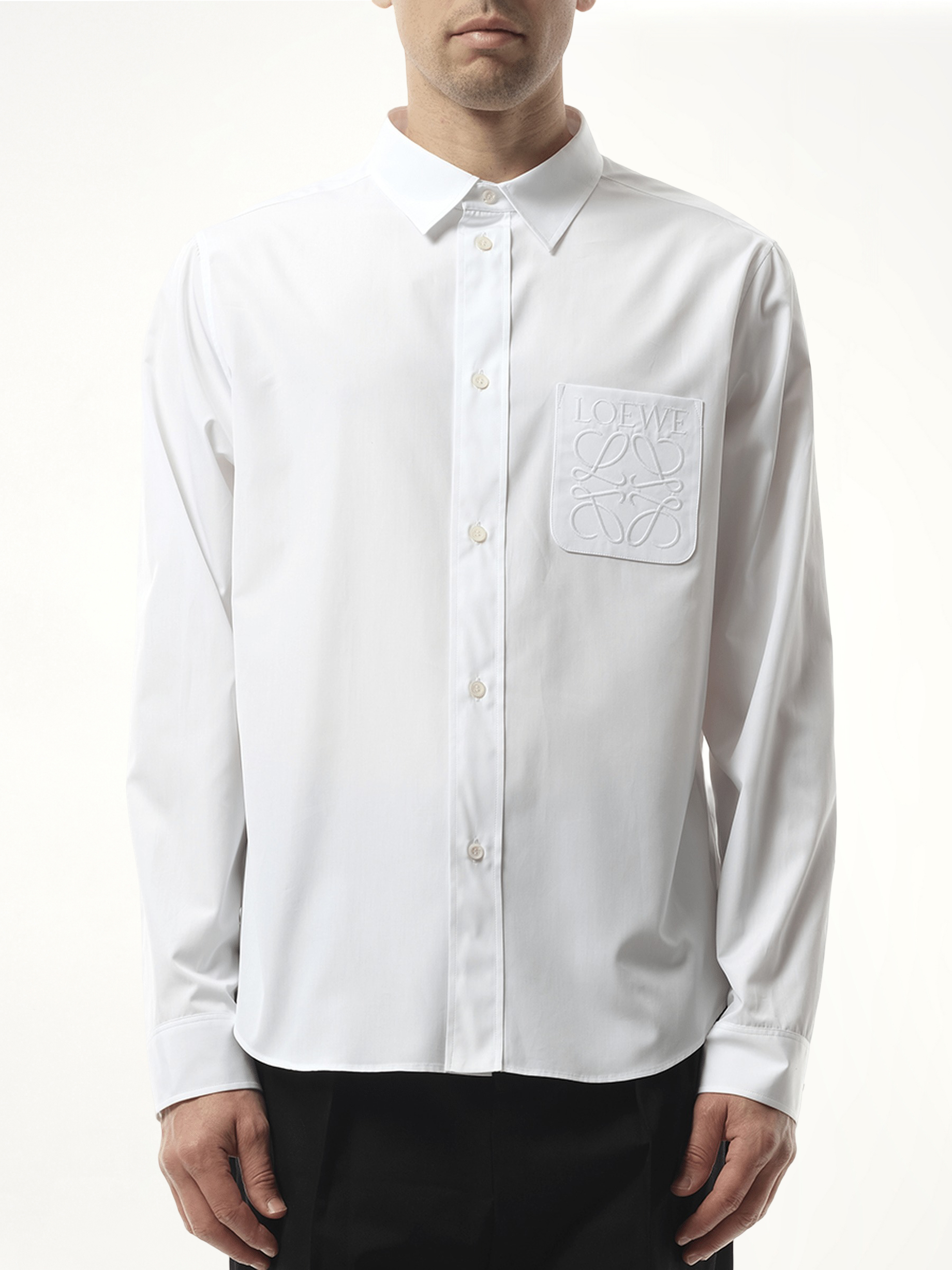 Anagram Embossed Shirt in White