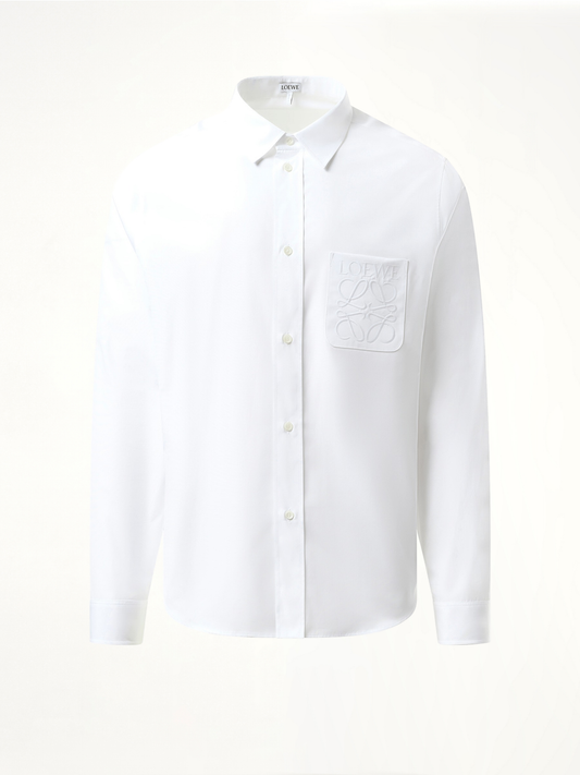 Anagram Embossed Shirt in White