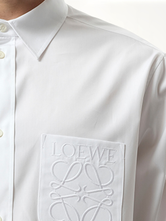 Anagram Embossed Shirt in White