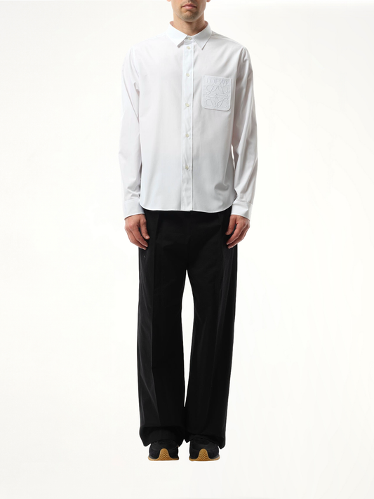 Anagram Embossed Shirt in White