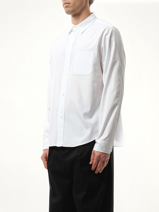 Anagram Embossed Shirt in White