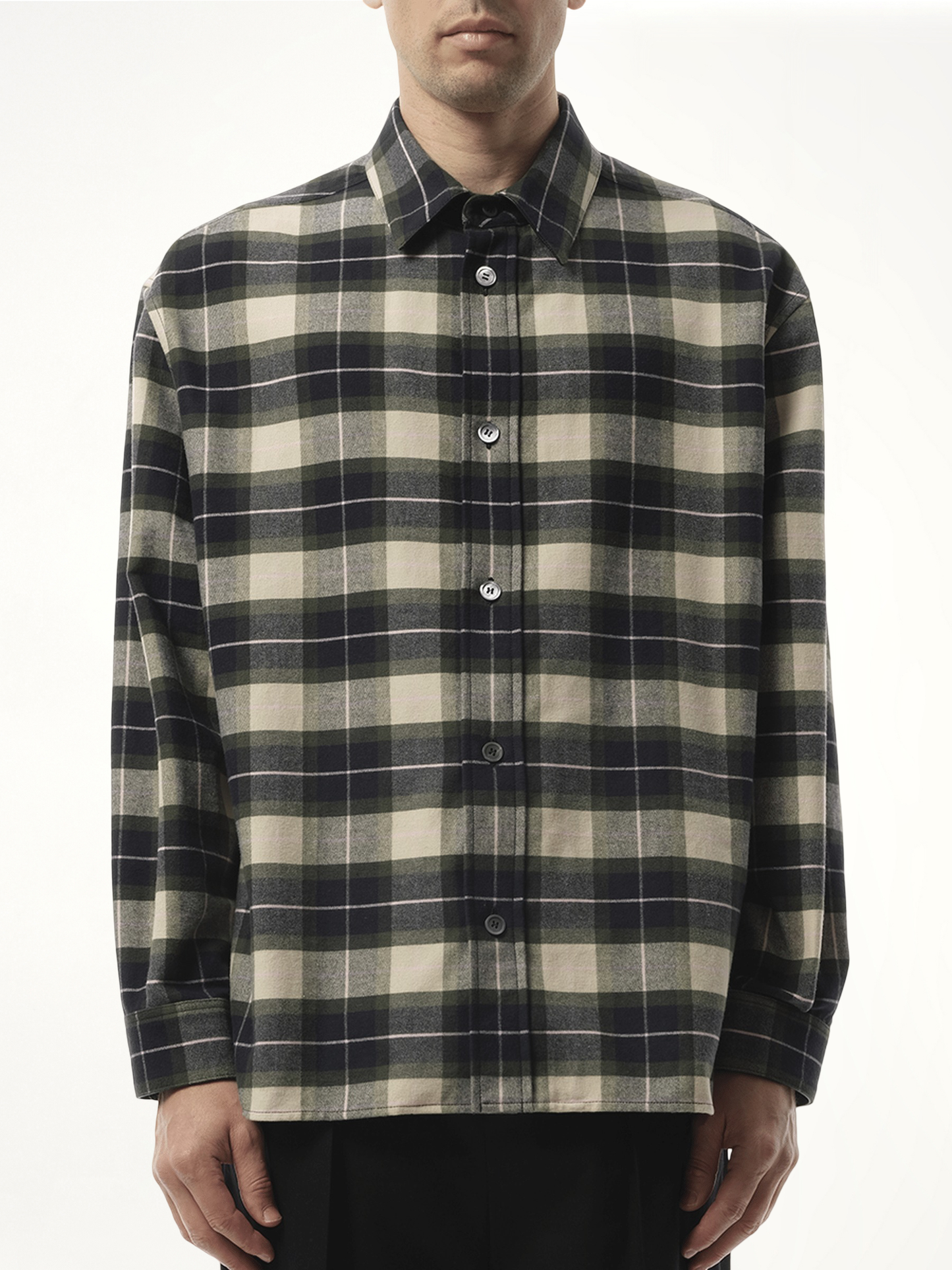 Check Overshirt in Green/Multicolour