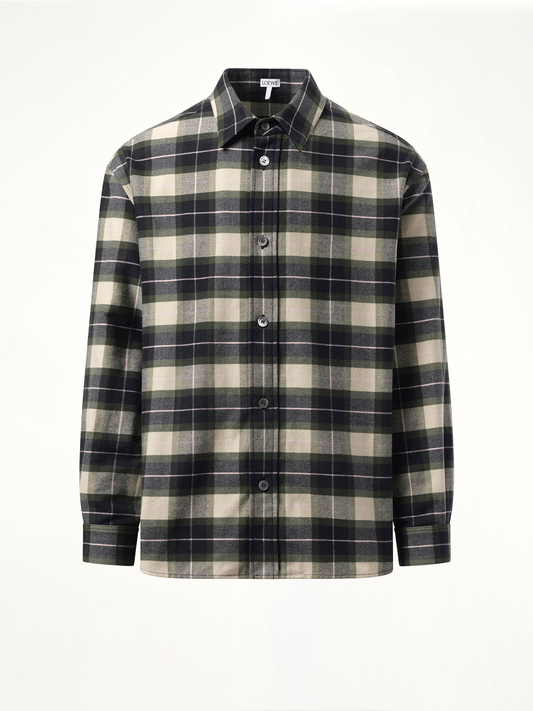 Check Overshirt in Green/Multicolour
