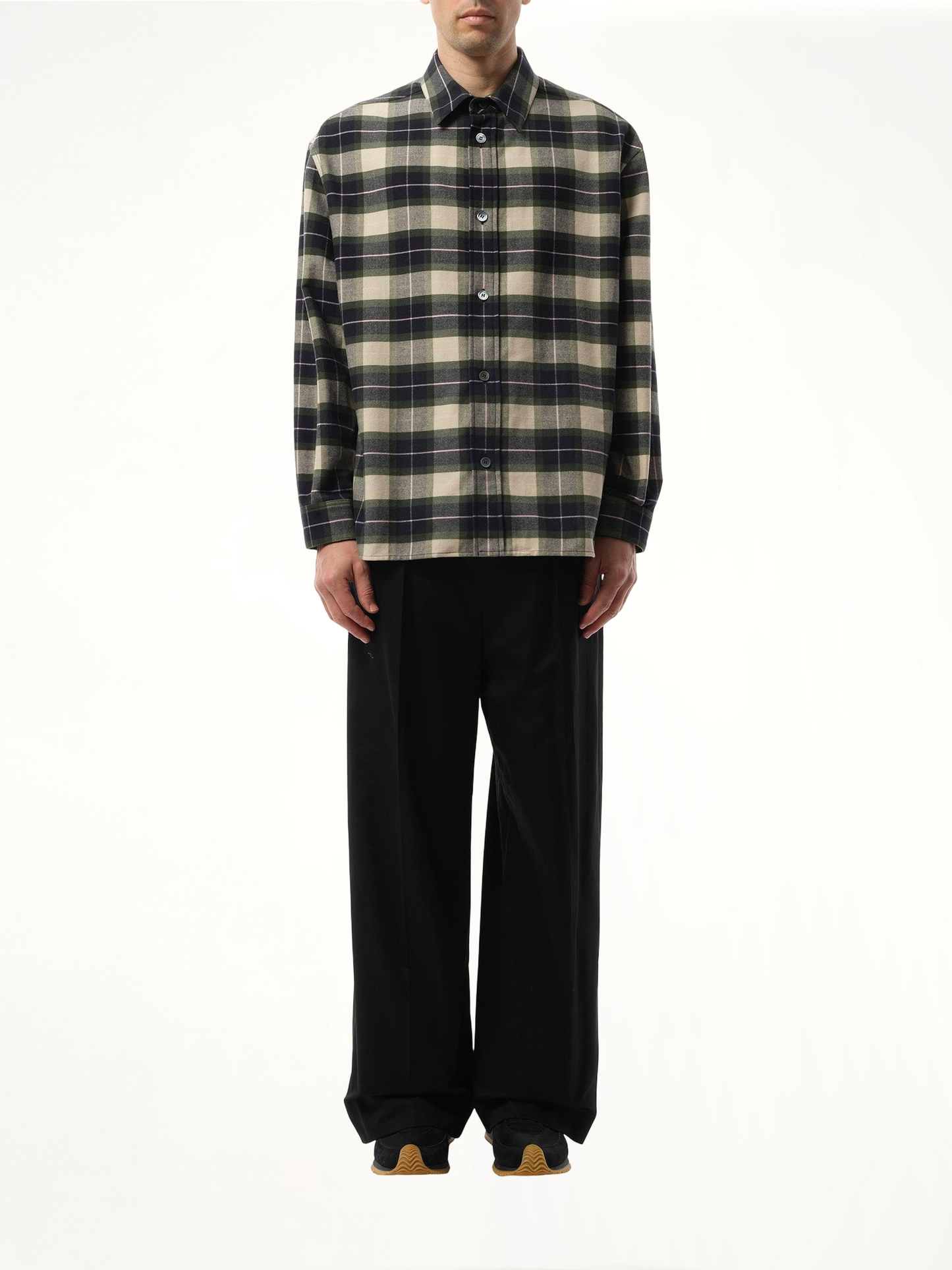 Check Overshirt in Green/Multicolour