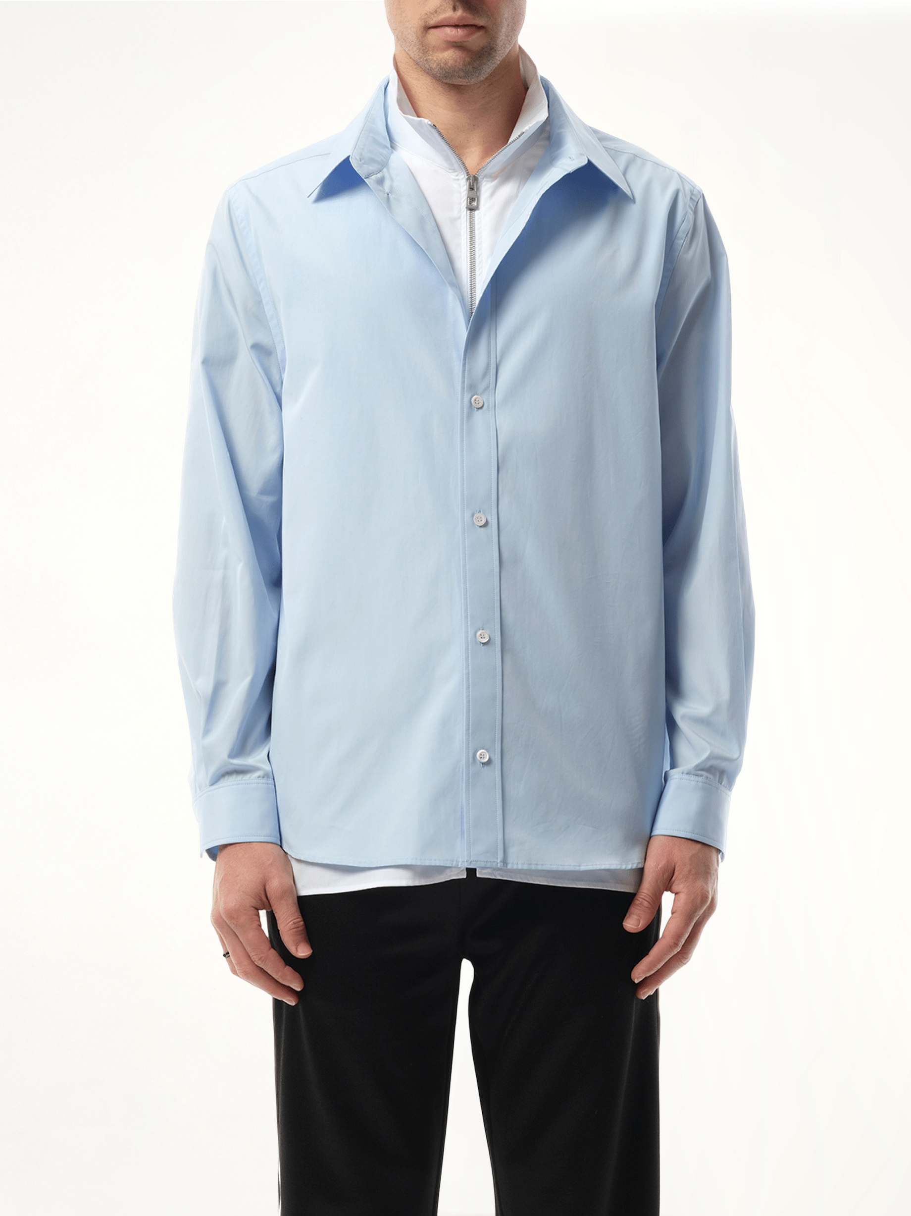 Hybrid Shirt in Light Blue/White