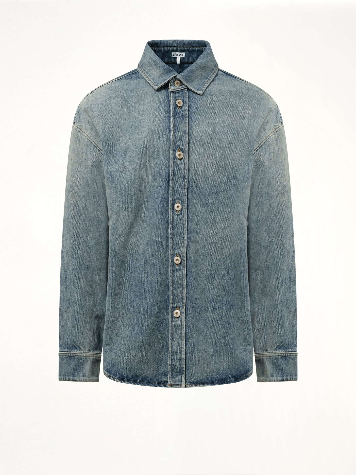 Anagram Overshirt in Washed Denim