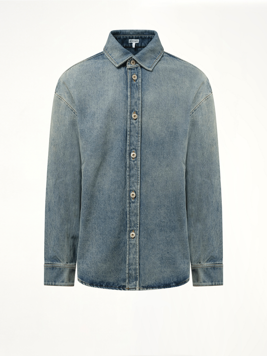 Anagram Overshirt in Washed Denim