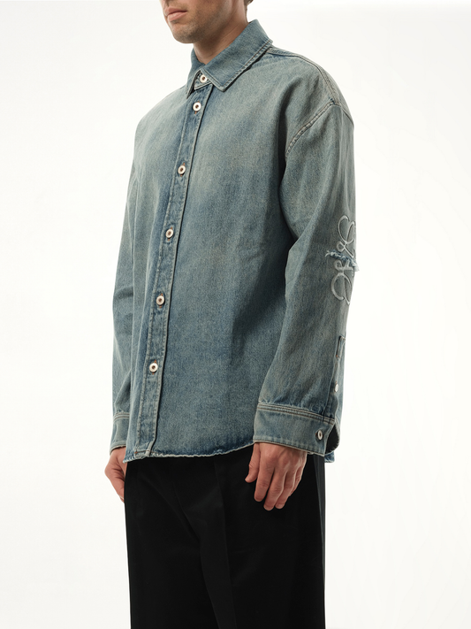Anagram Overshirt in Washed Denim