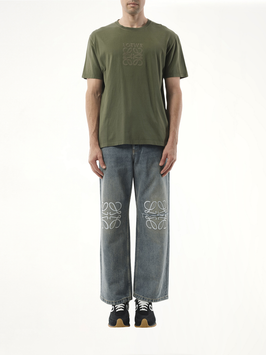 Faded Anagram T-Shirt in Khaki Green