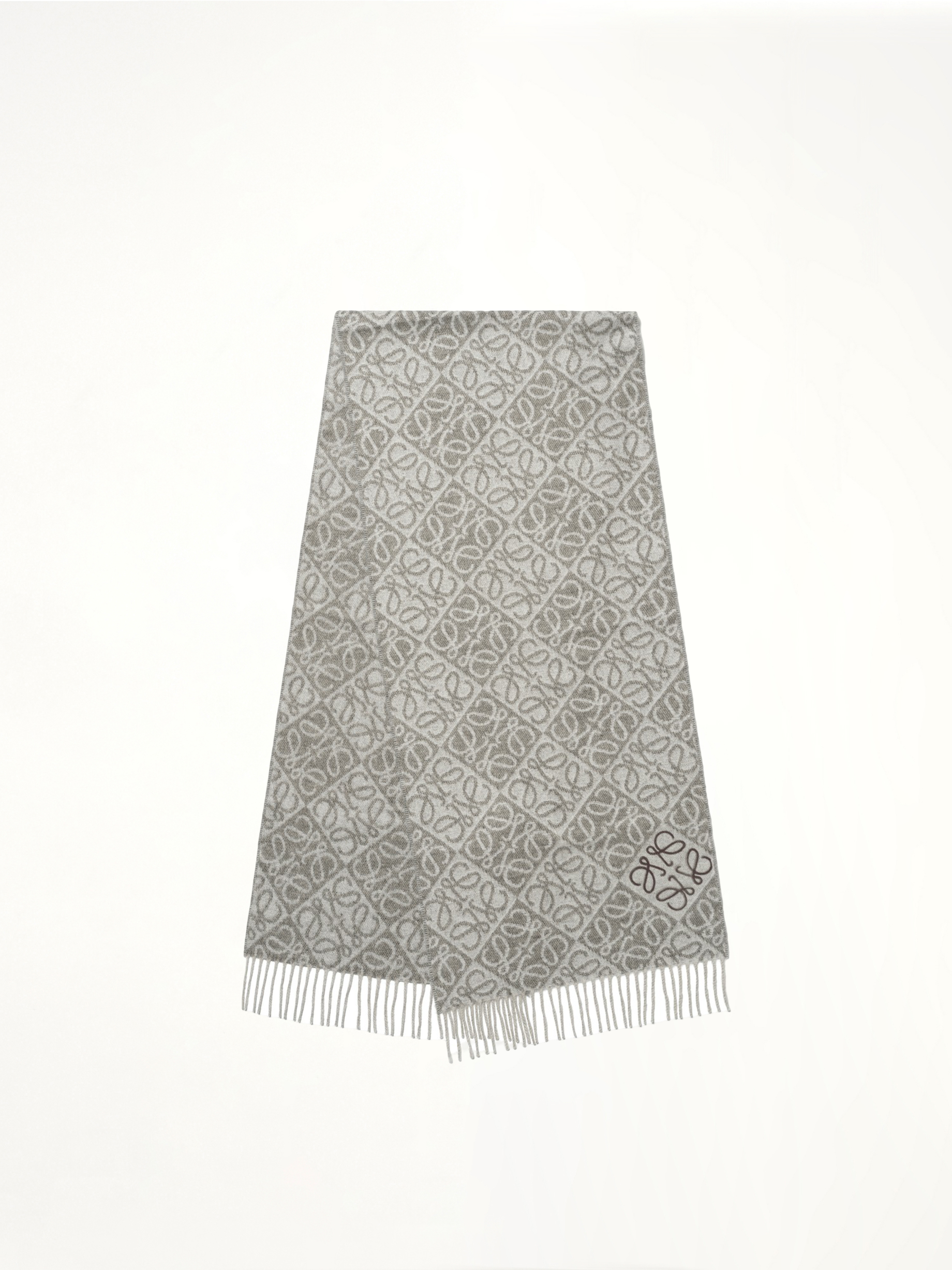 Anagram Wool Cashmere Scarf in Grey