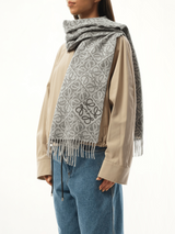 Anagram Wool Cashmere Scarf in Grey