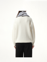 Anagram Wool Cashmere Scarf in Blue/White
