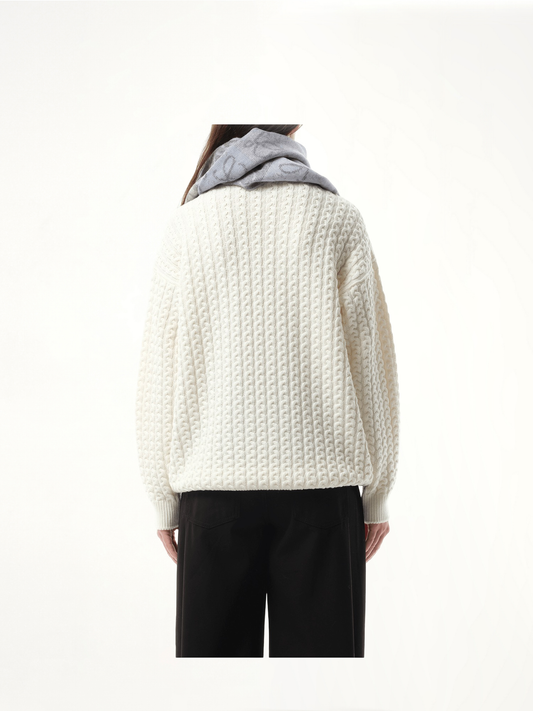 Anagram Wool Cashmere Scarf in Blue/White