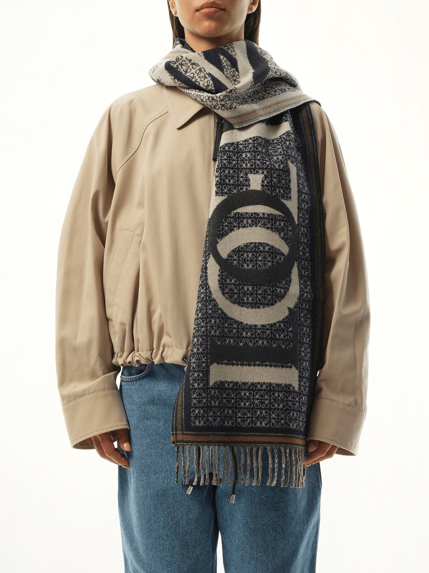 Loewe Love Scarf in Navy Blue