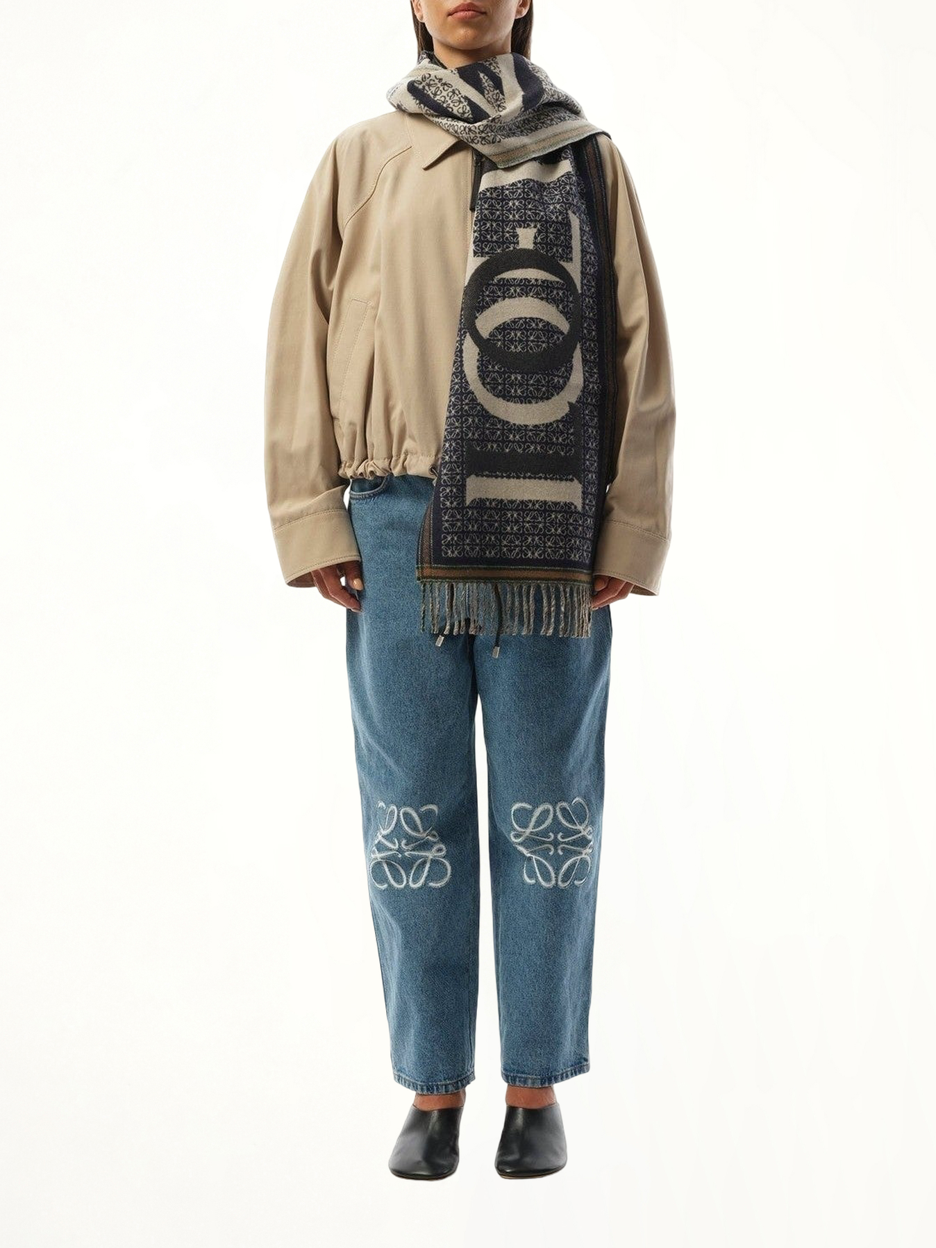 Loewe Love Scarf in Navy Blue