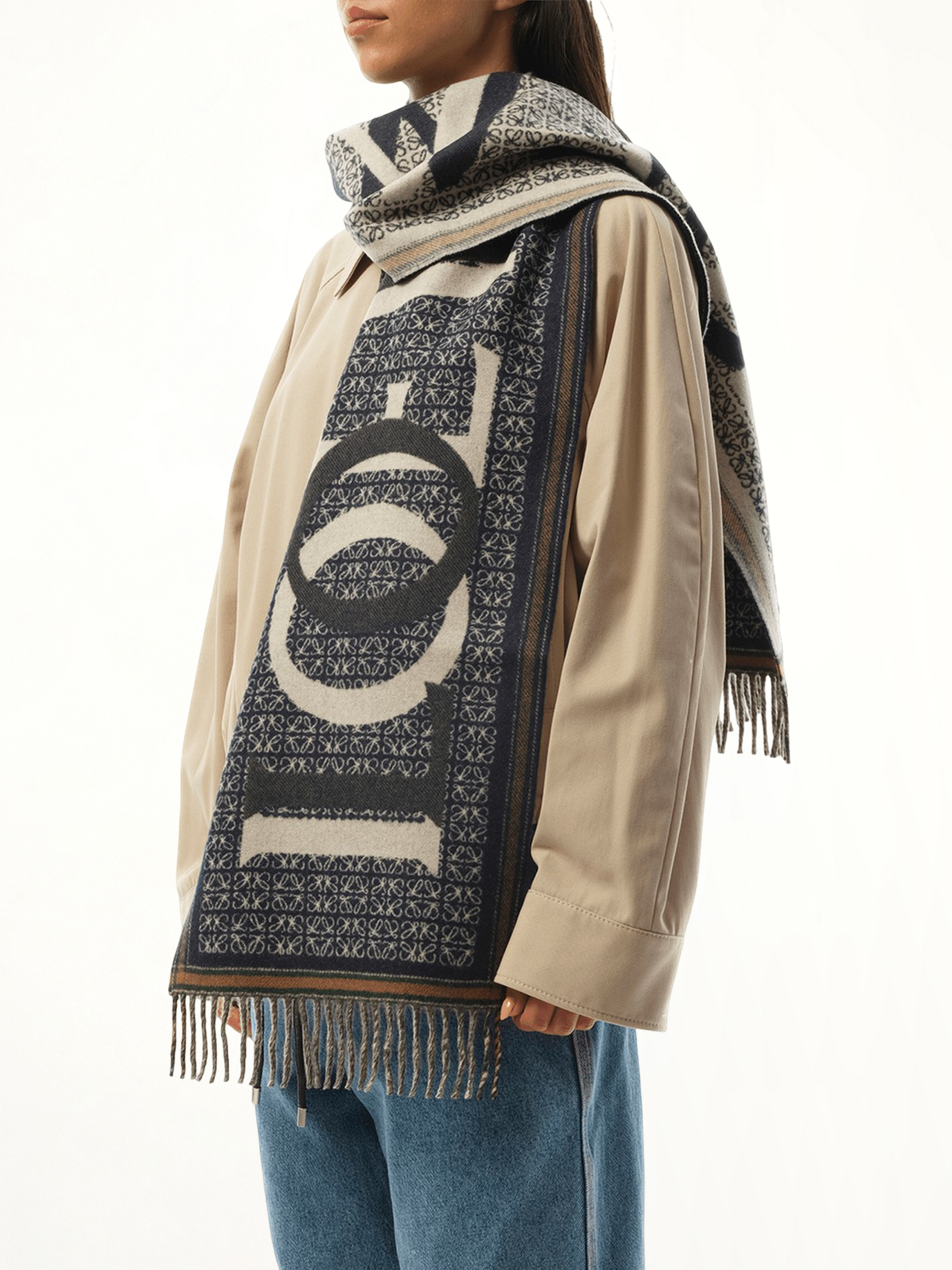 Loewe Love Scarf in Navy Blue