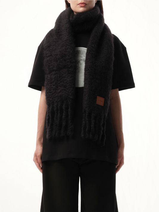 Mohair Blend Scarf in Black