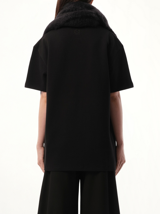 Mohair Blend Scarf in Black